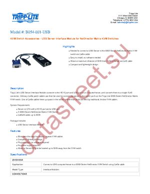B054-001-USB datasheet  